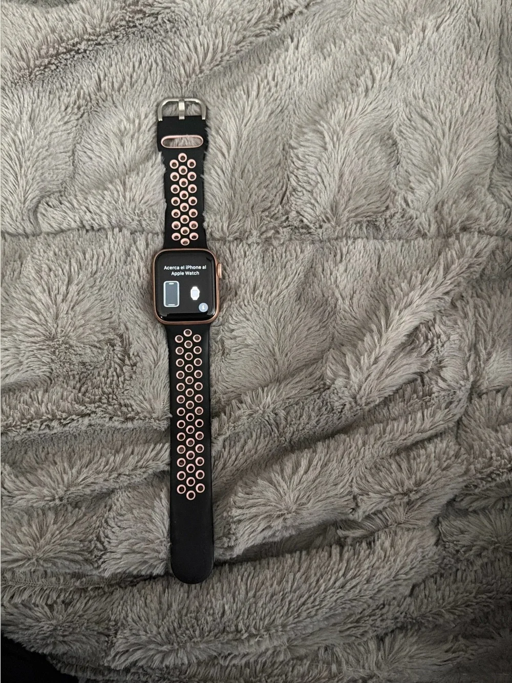 Apple Watch Series 4 GPS +Cellular with Black Band and Pink Accent Holes